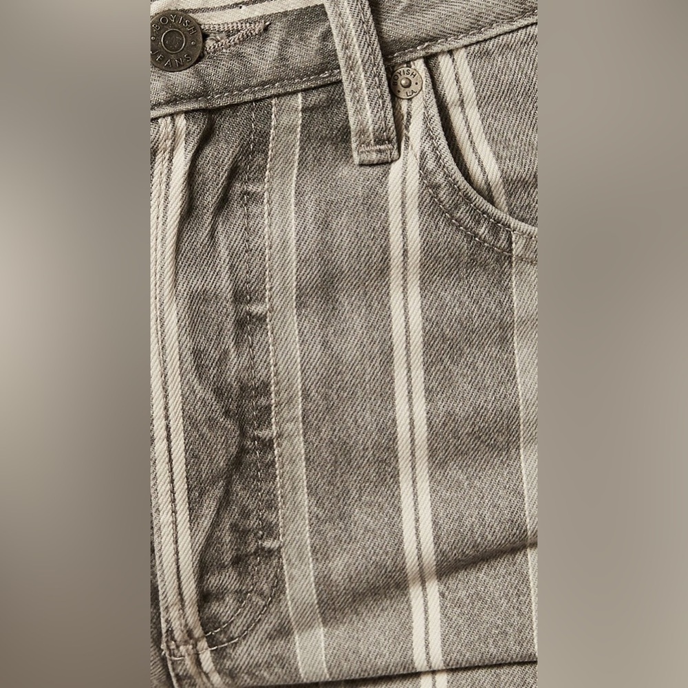 Boyish Tommy Jeans in Devil Is A Woman Gray Striped Cropped Straight, Size 28 - Picture 6 of 16